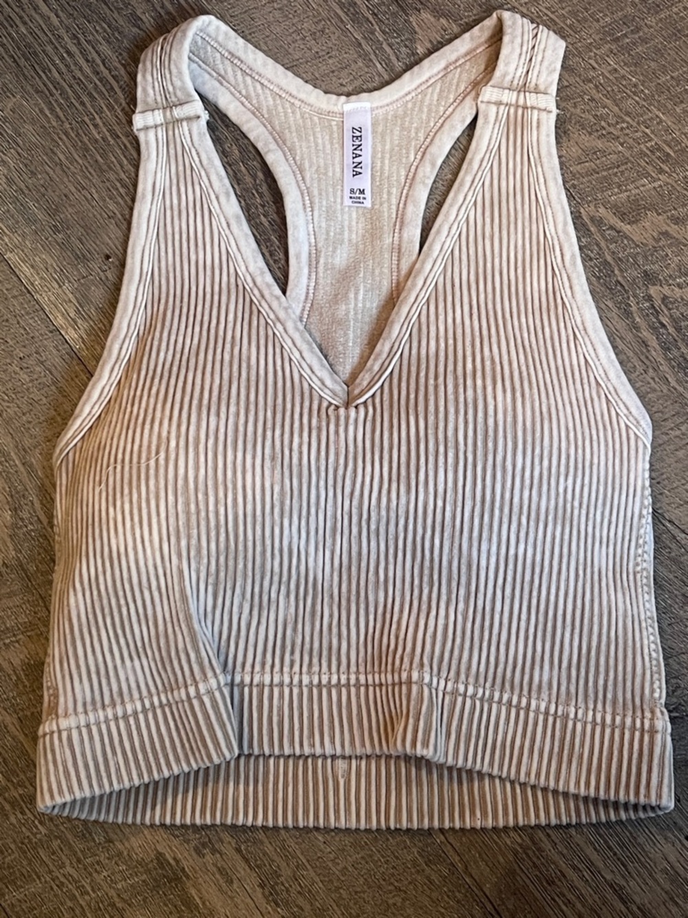 Zenana Padded Ribbed V-Neck Brami